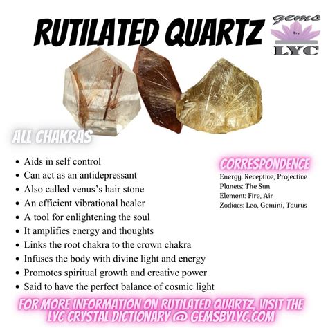 Rutilated Quartz Crystal Properties | Rutilated quartz crystal ...