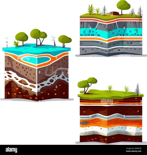 Vector Illustration Of Group Underground Layer Of Earth Stock Vector