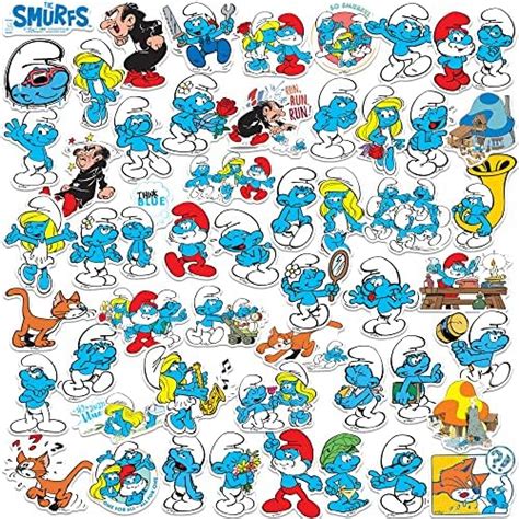 The Smurfs 50ct Vinyl Large Deluxe Stickers Variety Pack Laptop