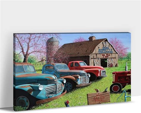 Amazon Farmhouse Barn Canvas Wall Art Old Barn Windmill Canvas