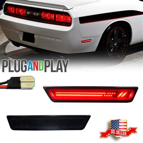 GTINTHEBOX Smoke Lens Red Rear Fender Side Marker LED Lights For 2008