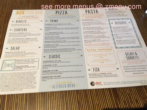 Menu At Ask Italian Pizzeria Warrington