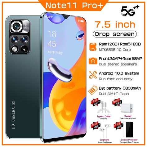 Jual Hp Murah Baru Asli Note11 Pro Smartphone 75 Inci Hd Kamera