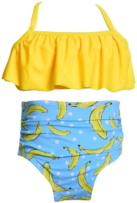 Bikiniset Meisjes Swimwear Meisjes Bikini Meisjes Bikini Met Dessin Geel Blauw Bol