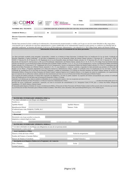 Certificado De Acreditaci N De Uso De Suelo Por Derechos Adquiridos