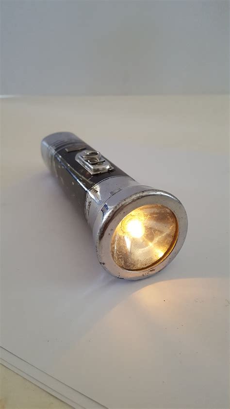 Vintage 1954 Eveready Masterlite Flashlight Model 2251 Chrome Etsy