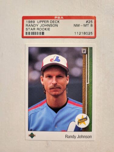 1989 Upper Deck Randy Johnson Expos Rookie RC Card PSA 8 NM MT PLEASE