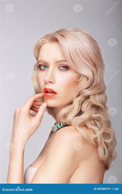 A Blonde Woman With A Gentle Makeup Stock Image Image Of Caucasian Female