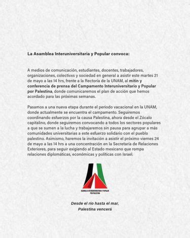 Levantan Campamento Pro Palestina En Unam Anuncian Nuevas Medidas