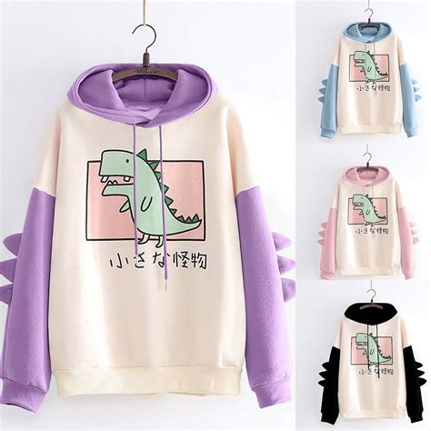 Cute Hoodie Dinosaur Kids Pullover Hoodie Cartoon Dinosaur Etsy