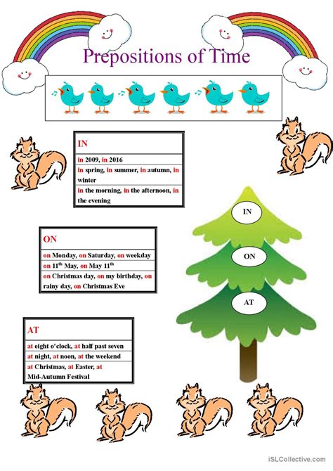 Prepositions Of Time In On At Ge English Esl Worksheets Pdf And Doc