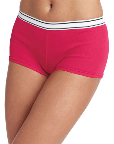 P649sc Hanes Cool Comfort Womens Cotton Sporty Boy Brief Panties 6 Pack