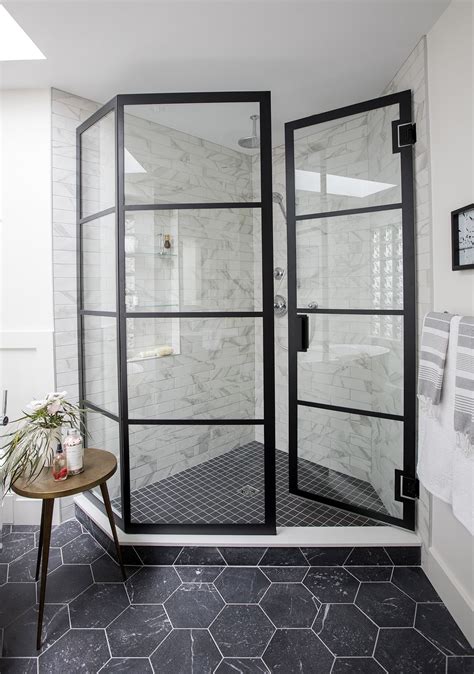 Black Metal Frame Shower Door Roussos Scarboro99