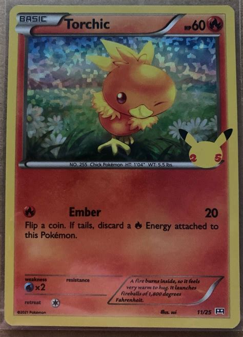 Pokemon Torchic Holo Th Anniversary Mcdonalds Promo Card