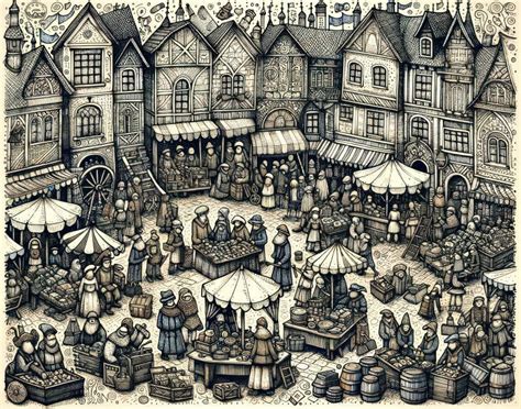 Medieval Market Stock Illustrations – 2,176 Medieval Market Stock ...