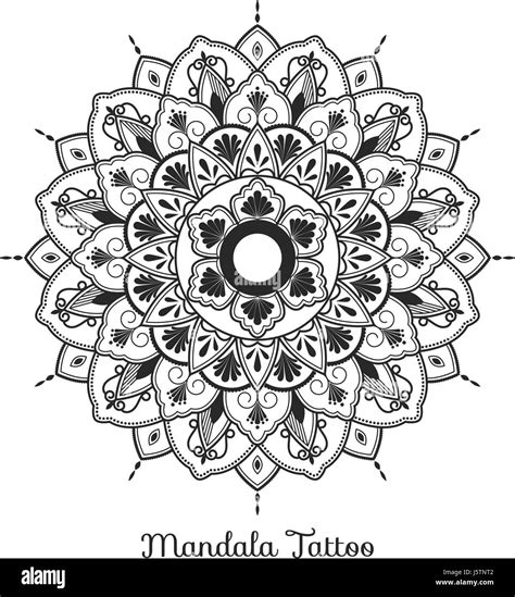 Tibetan Mandala Decorative Ornament Design For Adult Coloring Page