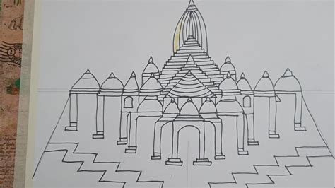 Ram Mandir Drawing Ayodhya Ram Mandir Ayodhya Easy Drawing Stepbystep