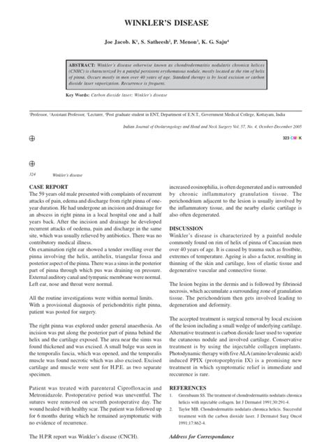 Winklers Disease Pdf Surgery Ear
