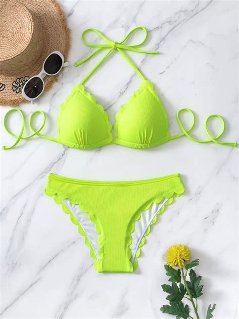 Shein Swim Vcay Set Bikini A Smerlo Reggiseno Push Up Bottom Bikini