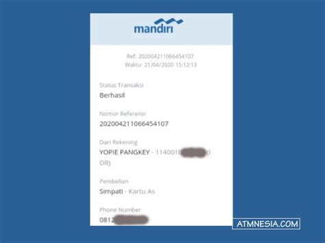 3 Cara Cek No Referensi Mandiri Contoh Dan Fungsi ATMnesia