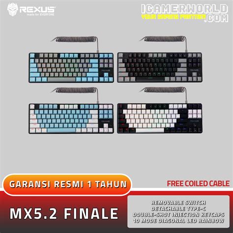 Jual Rexus Legionare MX5 2 MX 5 2 Finale TKL Mechanical Gaming