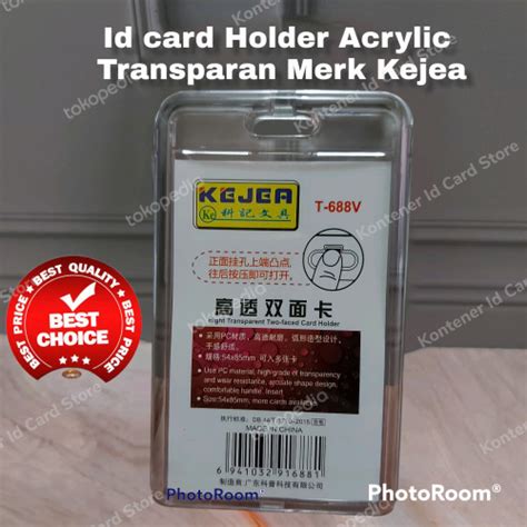 Jual Id Card Holder Acrylic Transparant Kejea Name Tag Id Card Holder