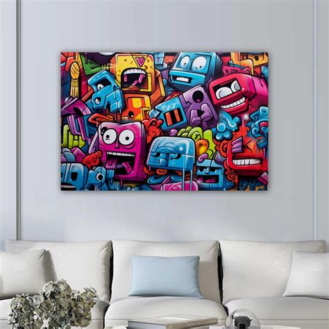 Graffiti Pattern Canvas Wall Art Paintings For Living Room Canvas