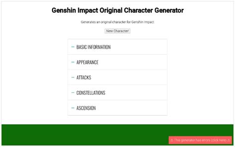 Genshin Impact Original Character Generator