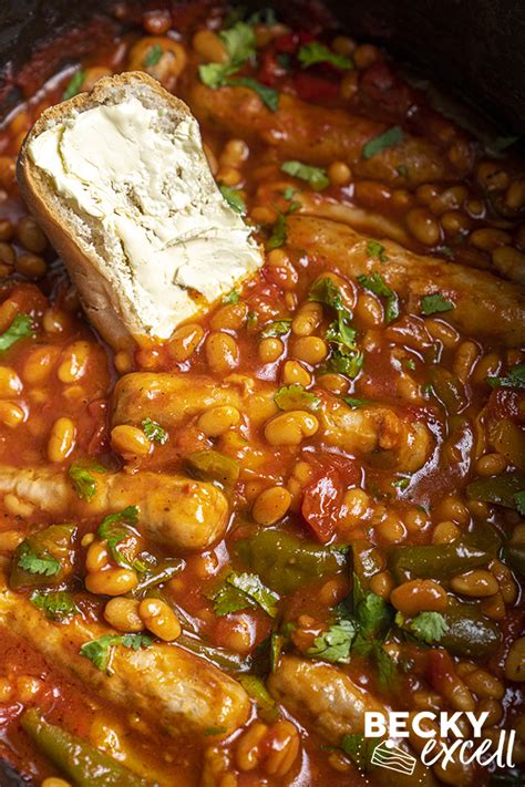 Slow Cooker Sausage Baked Bean Casserole Recipe