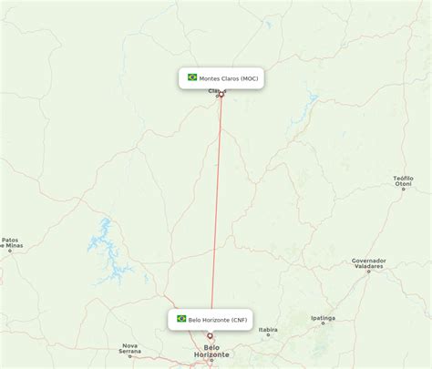 Flights From Montes Claros To Belo Horizonte Moc To Cnf Flight Routes