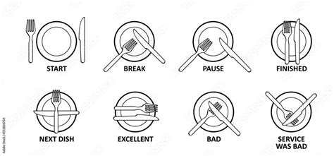 The language of cutlery, eating rules. Dining etiquette at the table ...