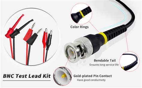 Cleqee BNC Test Leads Set Oscilloscope Test Leads Kit BNC To Alligator