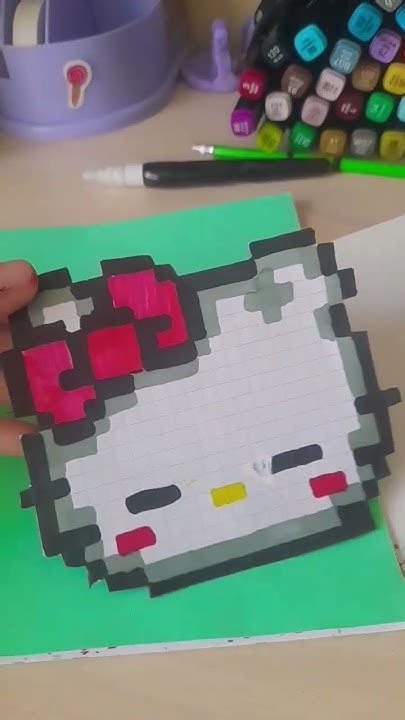хелоуу кити по клеточкам #art #рекомендации - YouTube