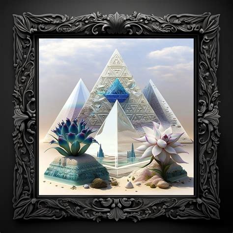 Futuristic Pyramid Art-abstract Cosmic Wall Decor Egyptian Moonscape ...