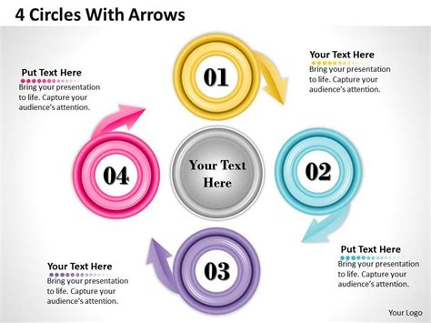 1013 Busines Ppt Diagram 4 Circles With Arrows Powerpoint Template