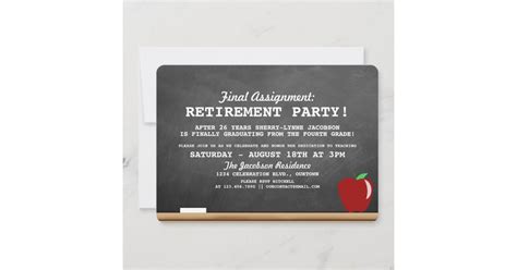 Teacher Retirement Party Invitation