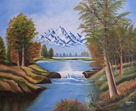 Natural scenery orginal oil painting Painting by Meganathan M