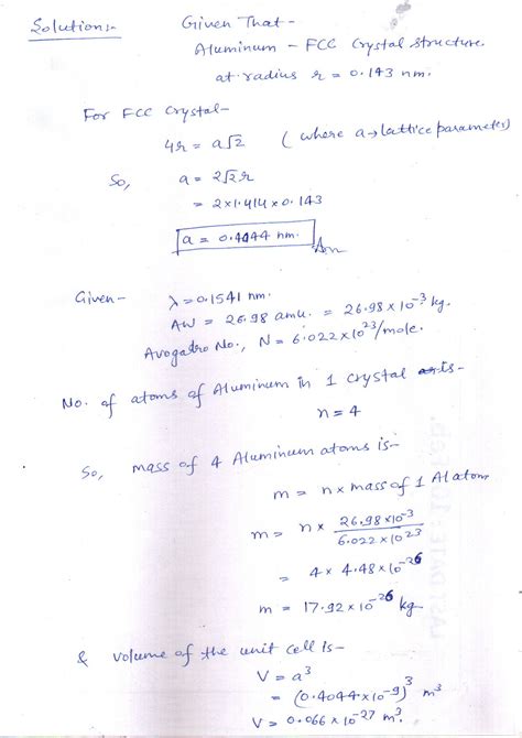 [Solved] Aluminum has the FCC crystal structure with atomic radius of 0.143... | Course Hero