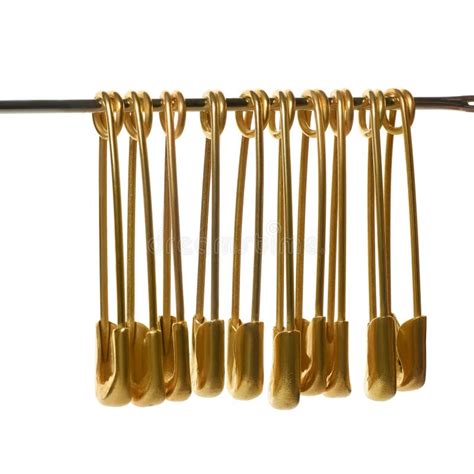 Golden Safety Pin Stock Image Image Of Gold Luminosity 13130373