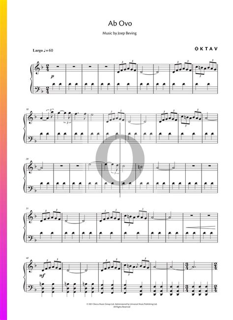 Ab Ovo Joep Beving Piano Sheet Music Oktav