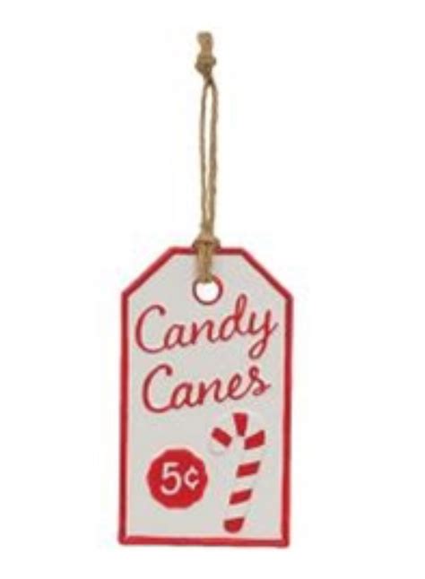 Candy Cane Metal Tag. - Etsy