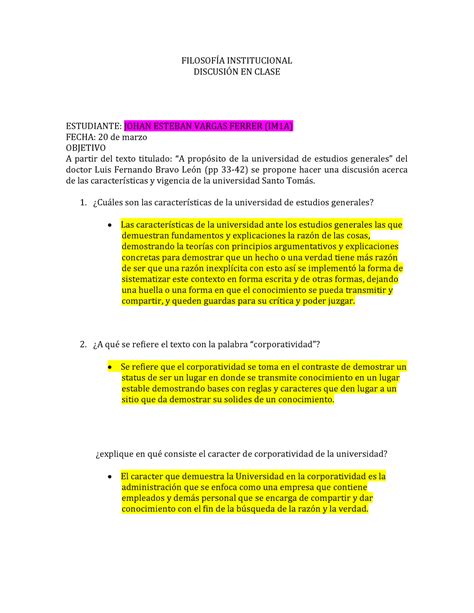 Esteban Vargas Ferrer Filosof A Institucional Discusin En