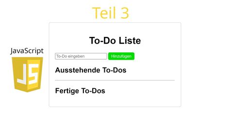 Todo Liste Programmieren Javascript Teil Youtube