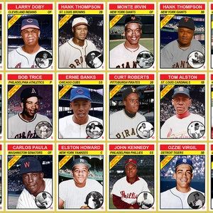 African American Baseball Card Set St Black Players On Each Etsy