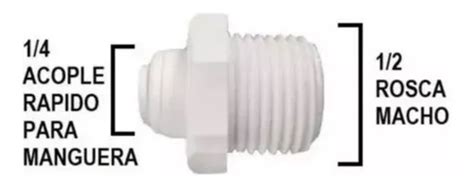 Conector Acople Rapido Filtro Agua Dispenser A H Sur