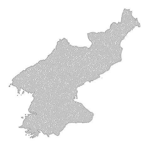 Polygonal Carcass Mesh High Resolution Raster Map Of North Korea