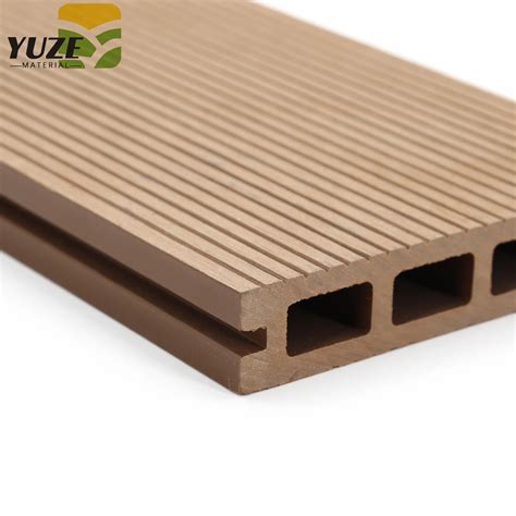 Grooved Outdoor WPC Slat Decking UV Resistance Waterproof Exterior