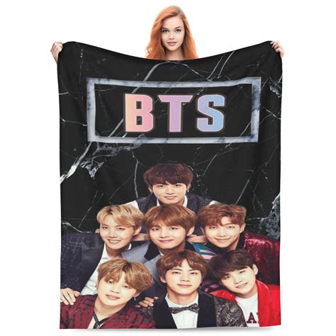 Kpop Bts Blanket Flannel Ultra Soft Fleece Throw Blanket Bedding Fuzzy