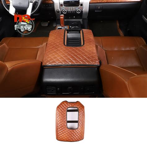 For Toyot Tundr Car Accessories Armrest Case Cover Brown Plaid