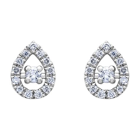 Boucles D Oreilles Goutte Or Blanc Diamants BRILLAXIS MATY